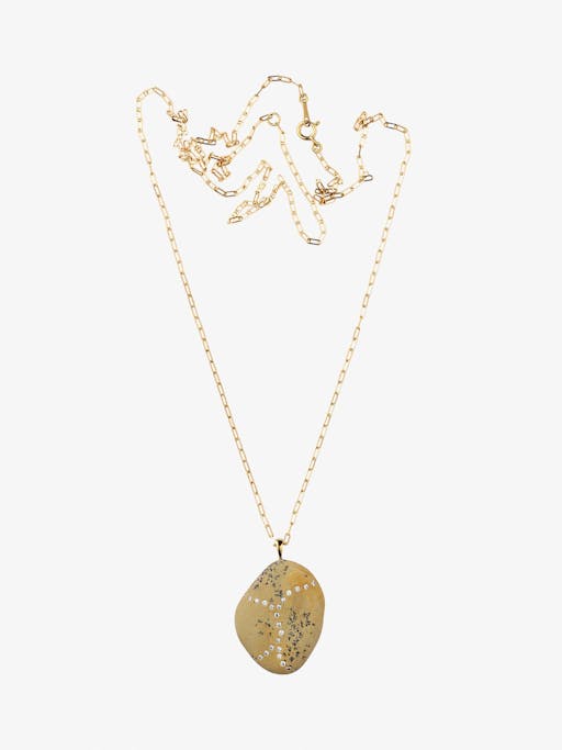 Surge gold, stone and diamond necklace photo