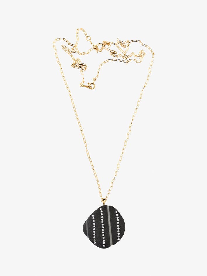 Reach gold, stone and diamond necklace photo 1