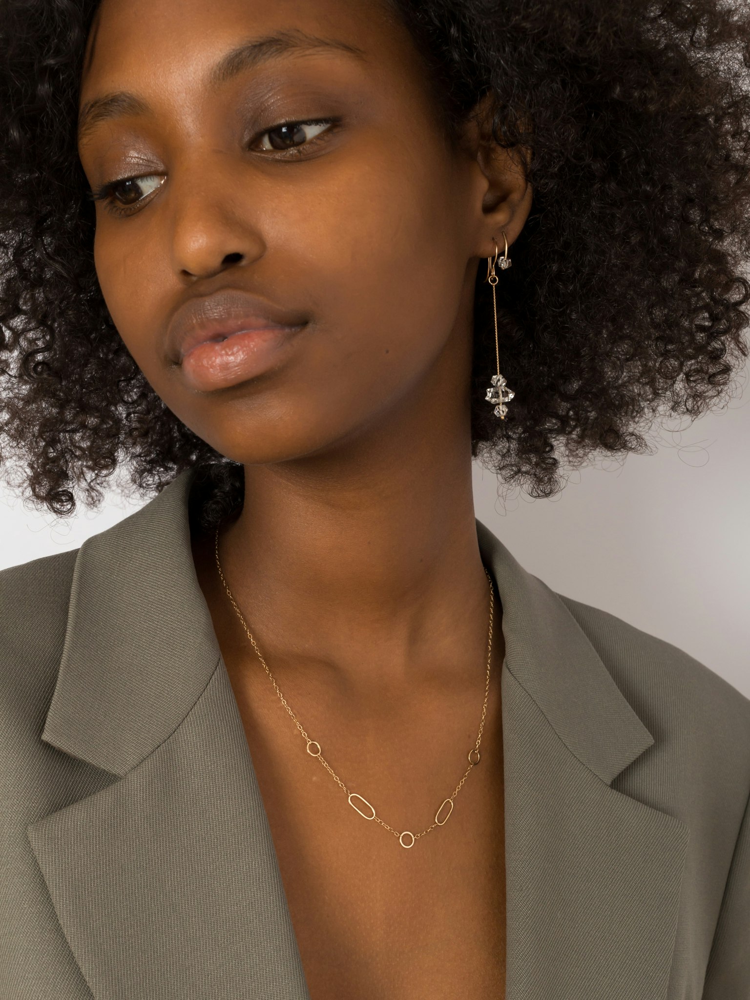 Triple herkimer diamond drop earrings photo 4