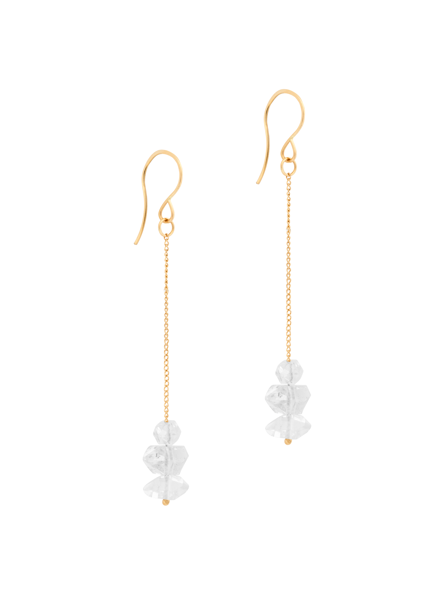 Triple herkimer diamond drop earrings photo 1