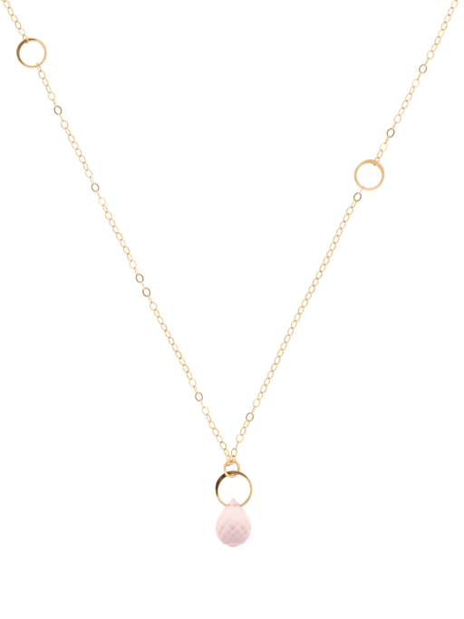 Rose quartz single drop necklace photo