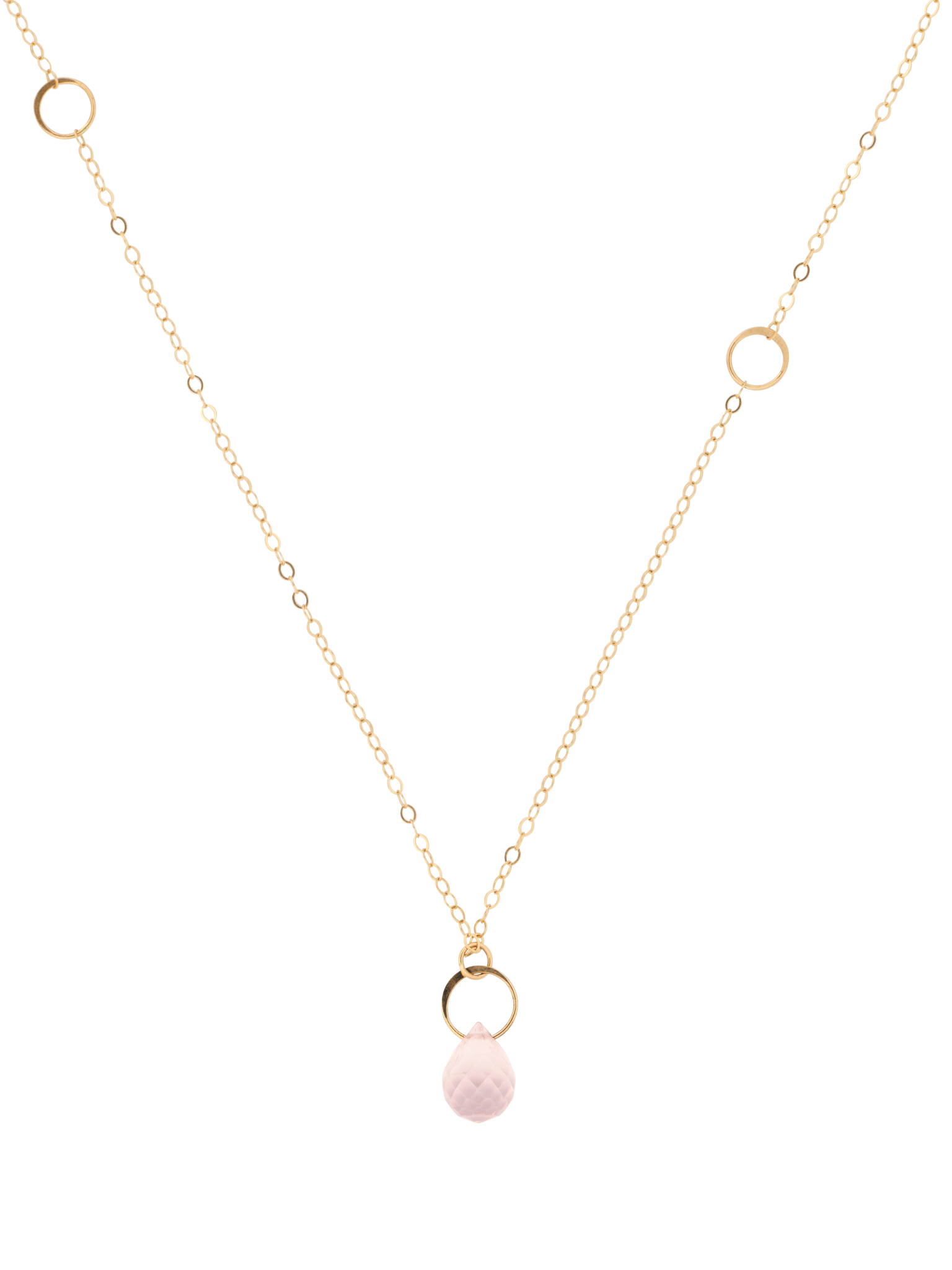 Rose quartz single drop necklace photo 1