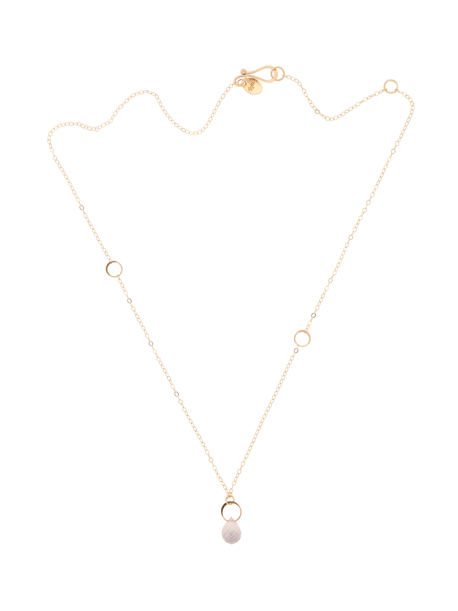 Rose quartz single drop necklace photo 3