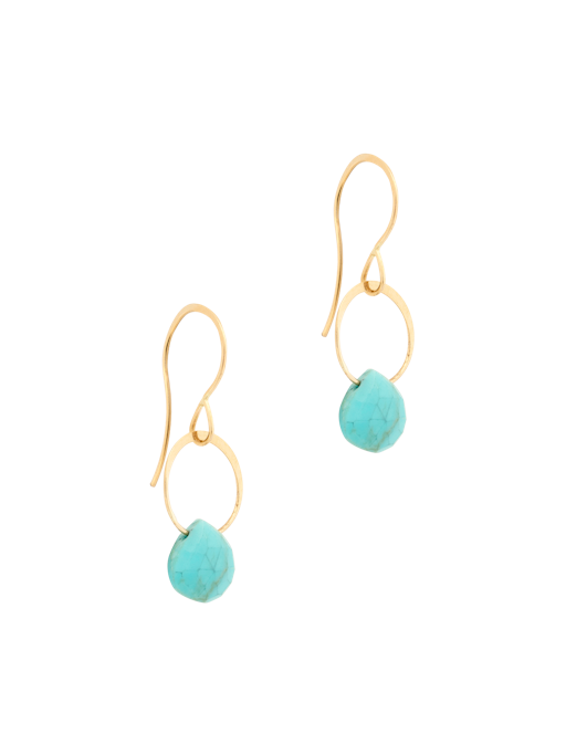 Turquoise single drop earrings photo