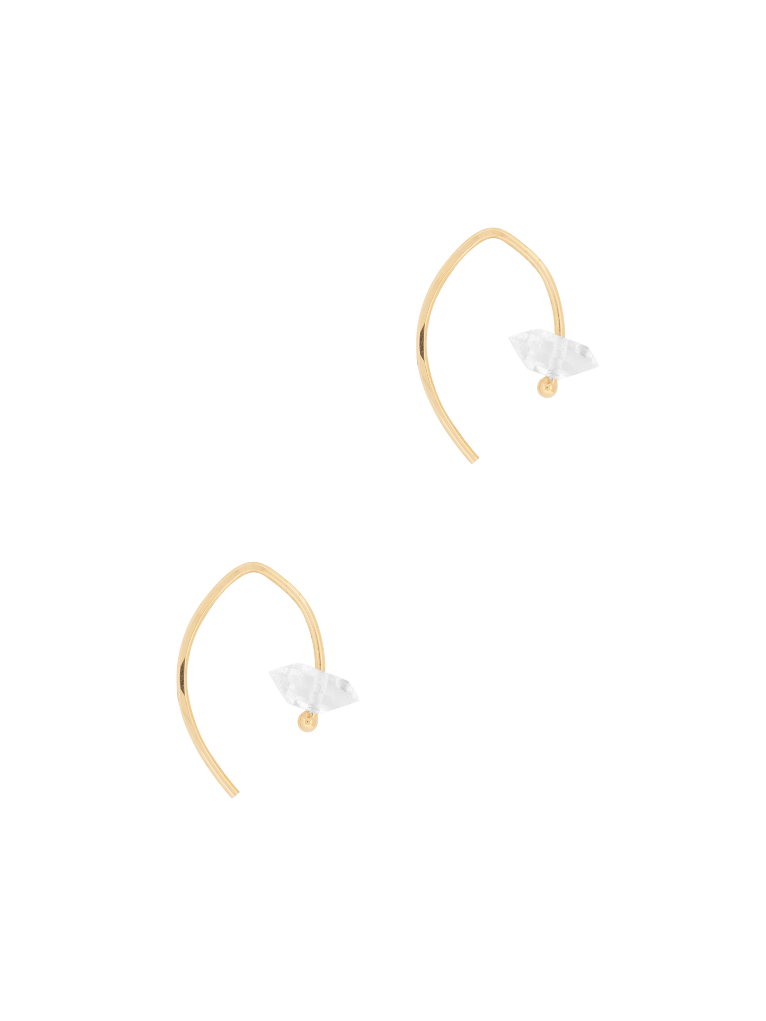 Wishbone hoops with herkimer diamonds photo 1