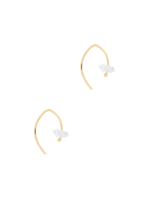 Wishbone hoops with herkimer diamonds photo