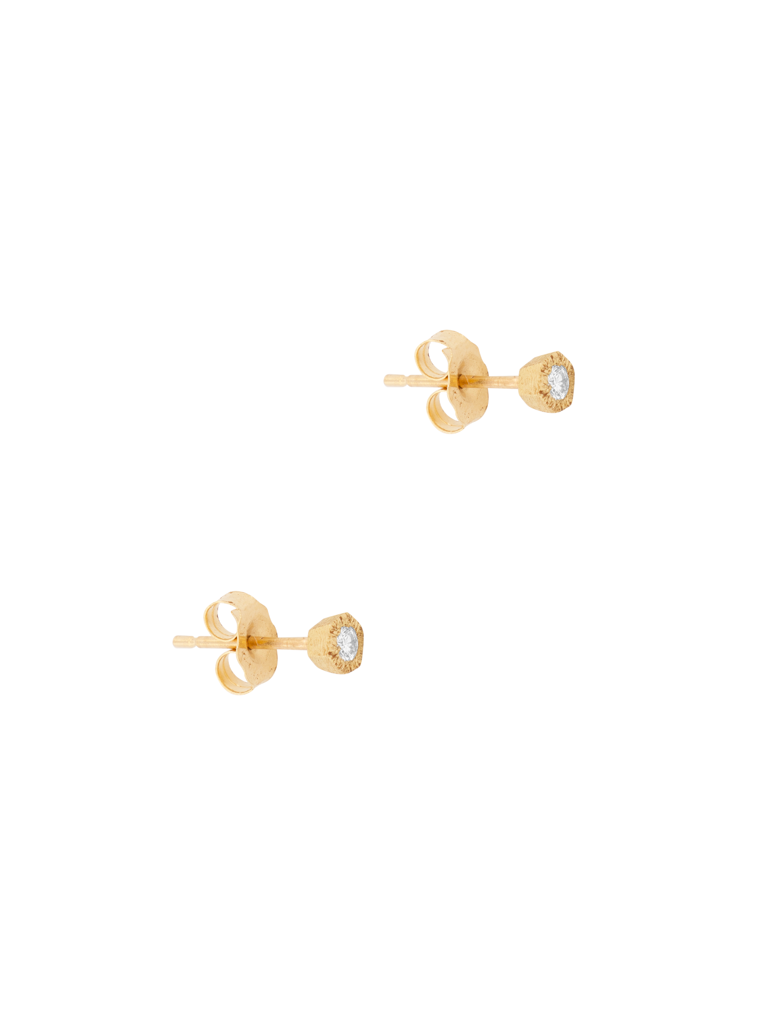 Baby white diamond hexagon studs photo 3