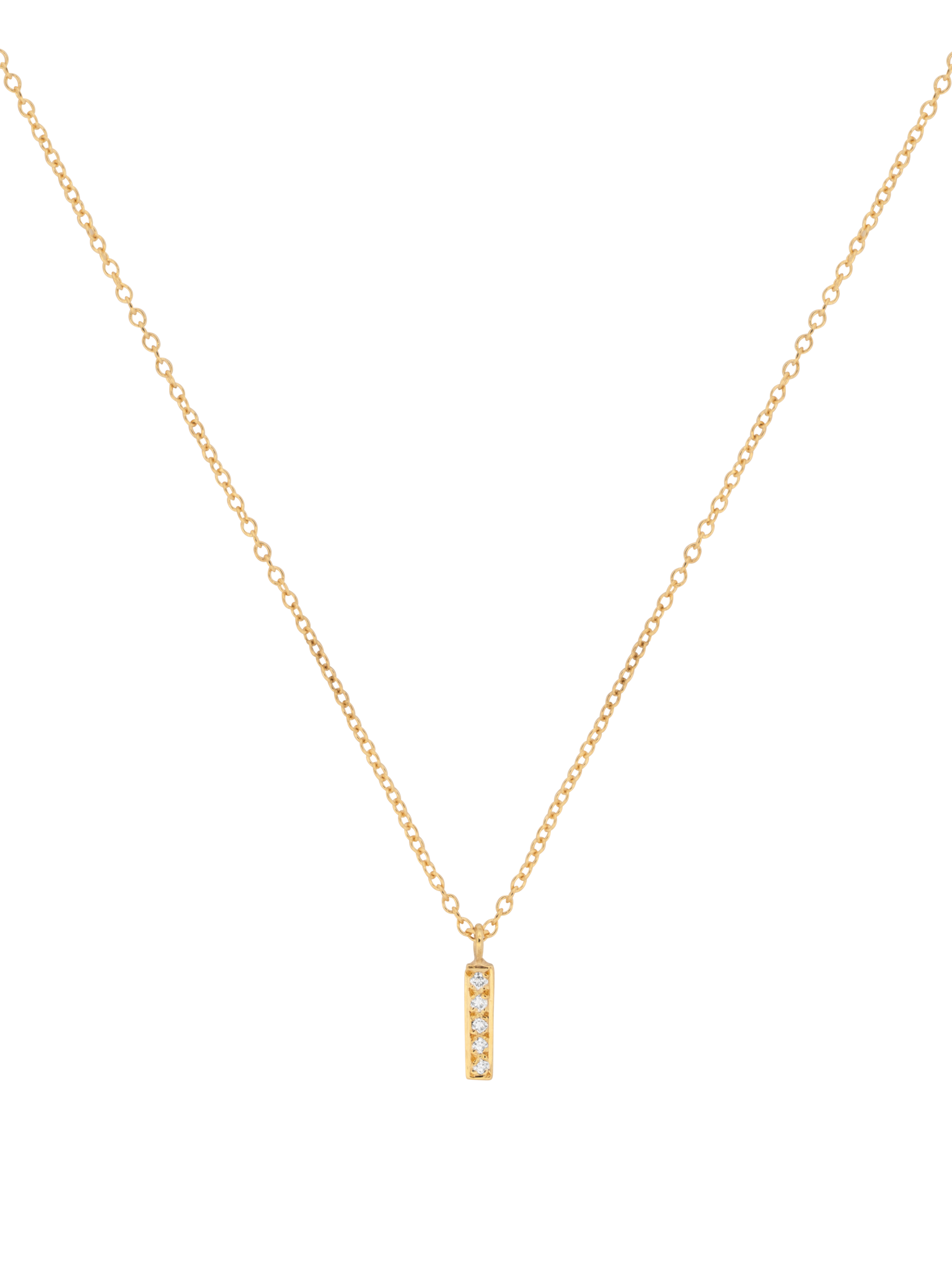 Small diamond bar necklace photo 1