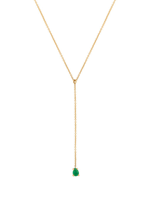 Emerald pear lariat necklace photo