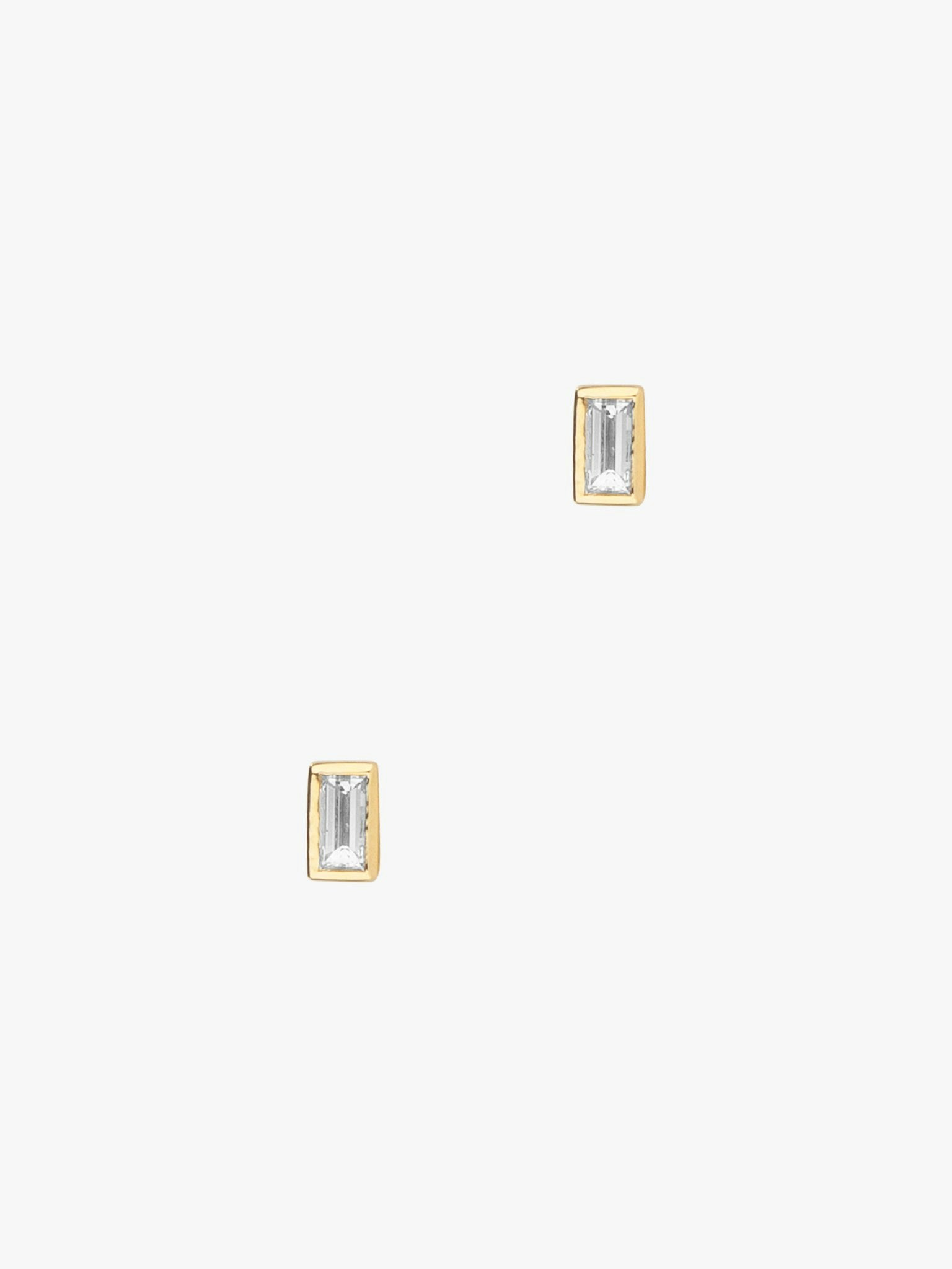 Baby baguette diamond studs photo 1