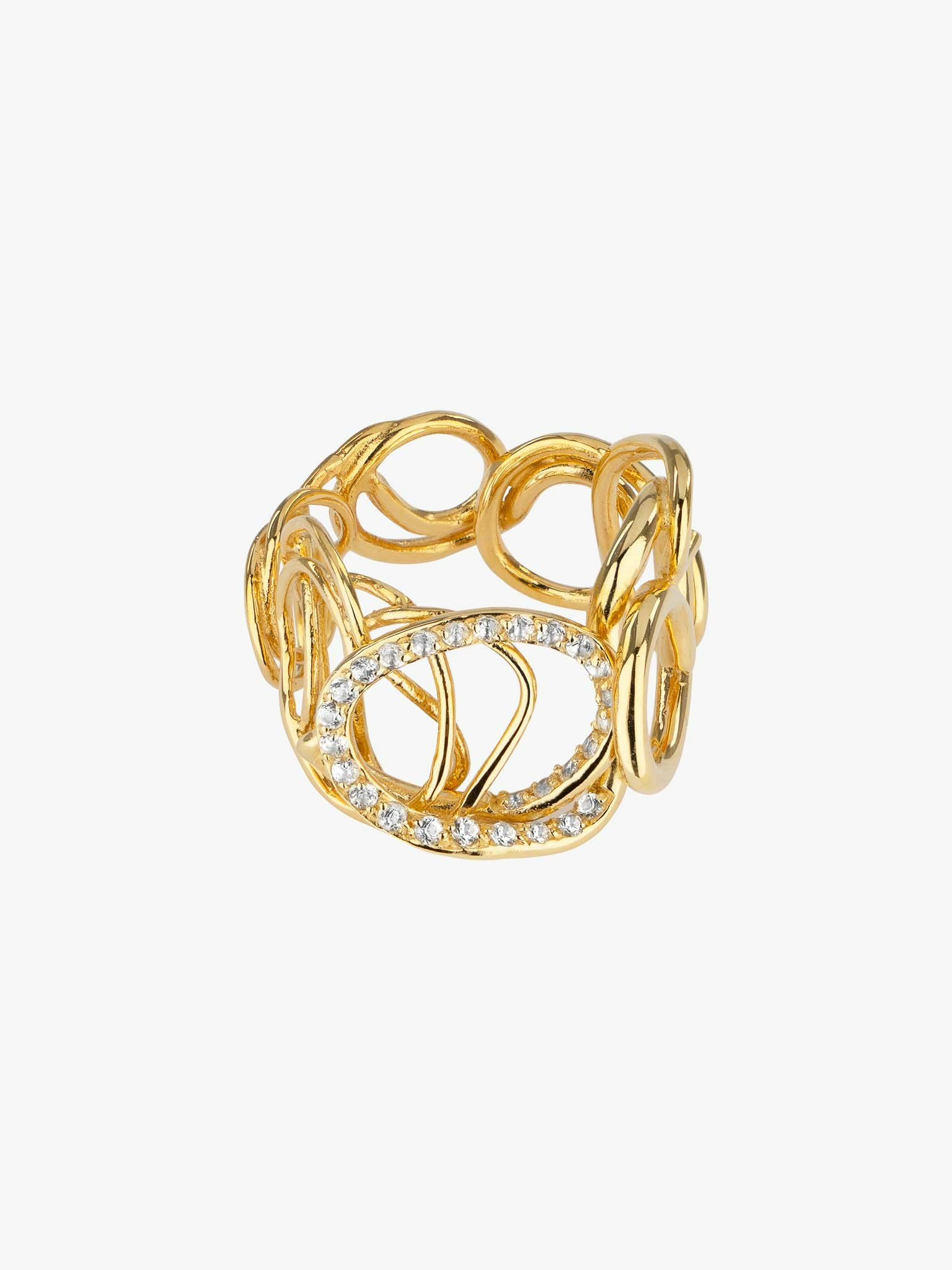 Traces gold vermeil and topaz ring photo 1