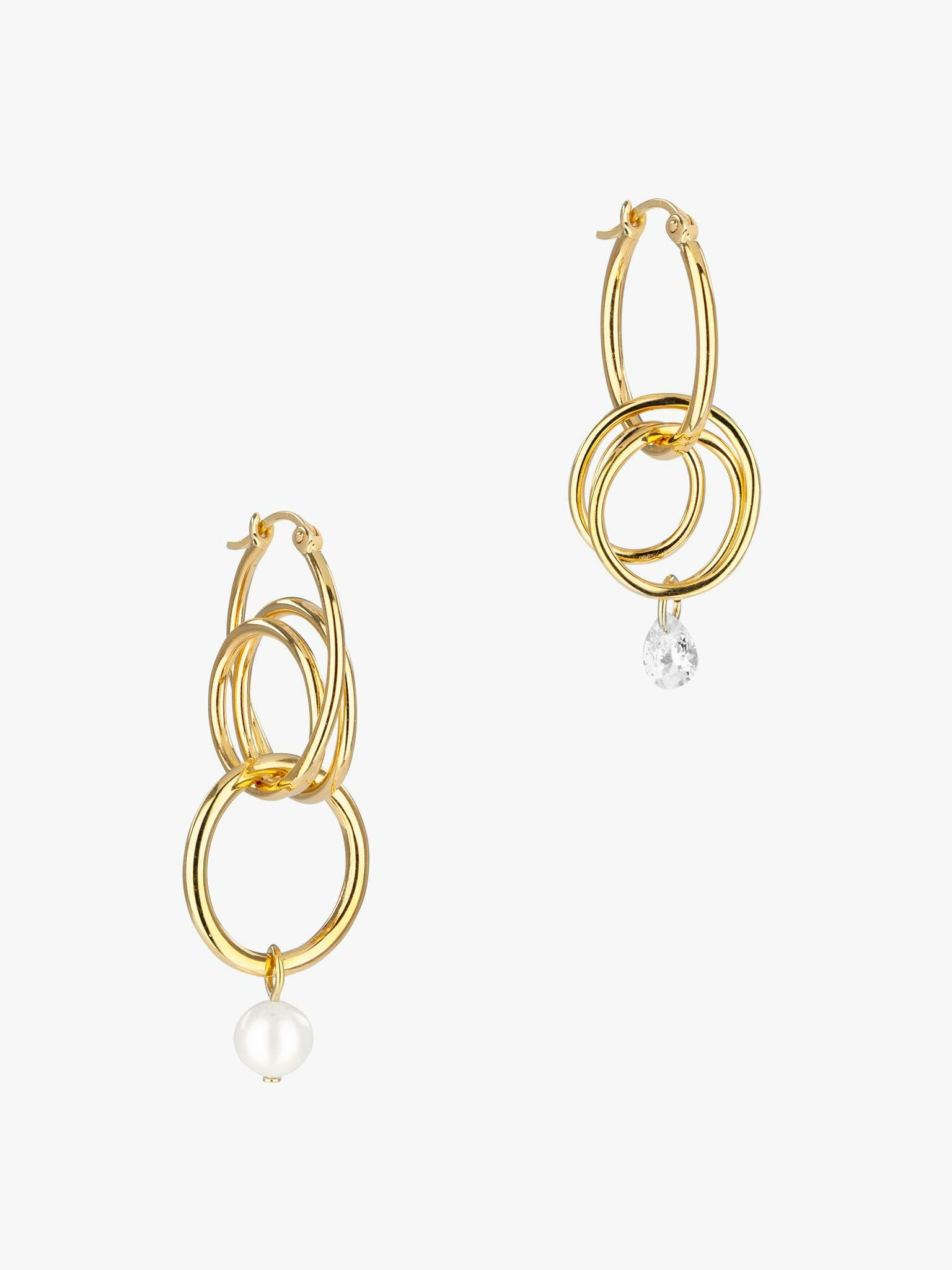Stream pearl and topaz drop earrings photo 1