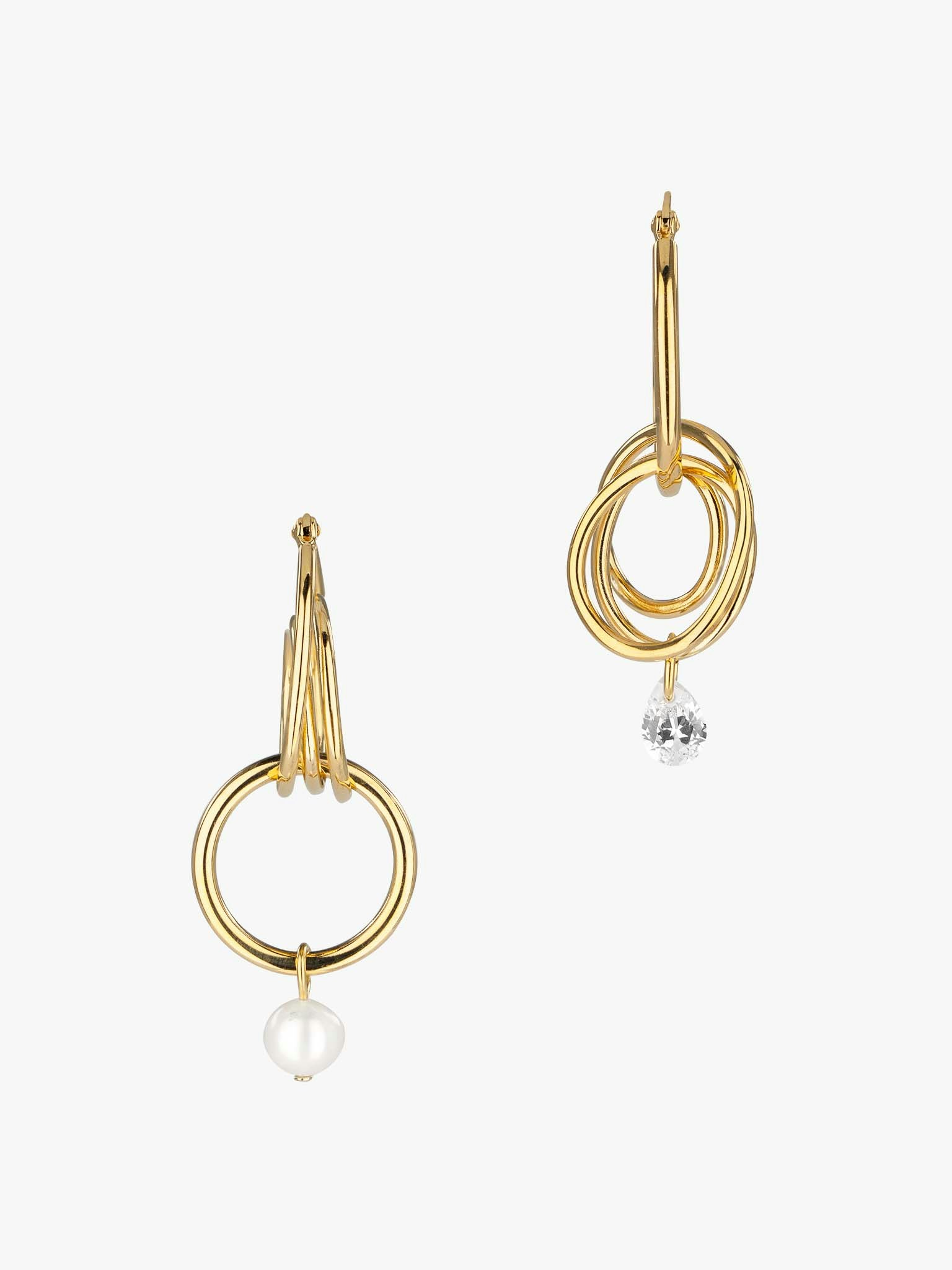 Stream pearl and topaz drop earrings photo 3