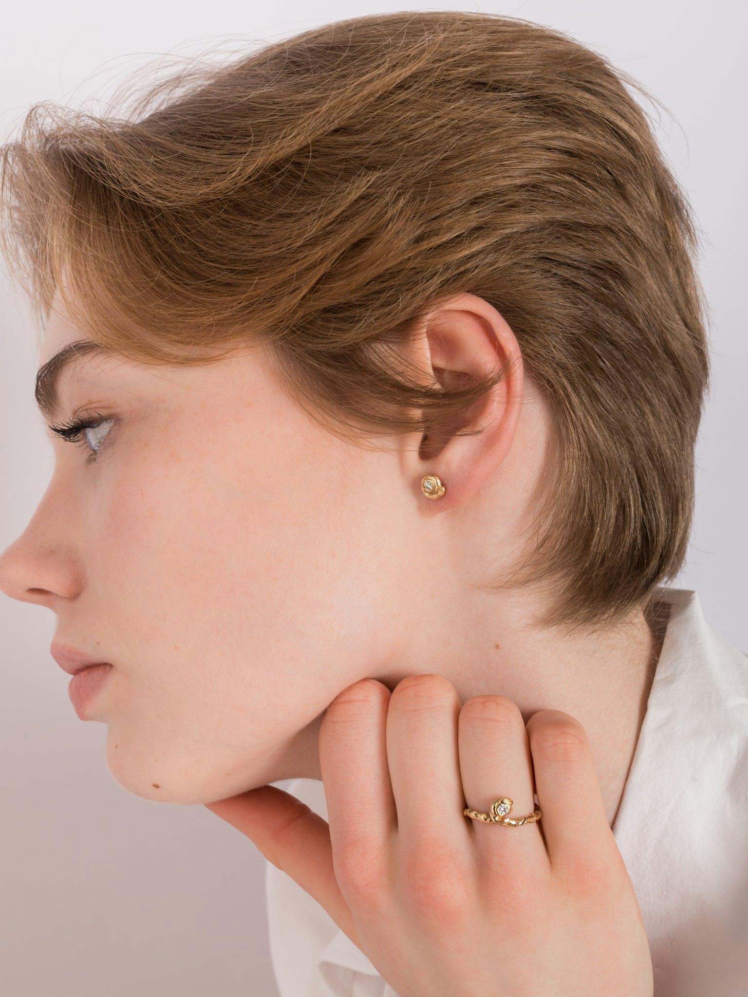 Fern diamond earring photo 2