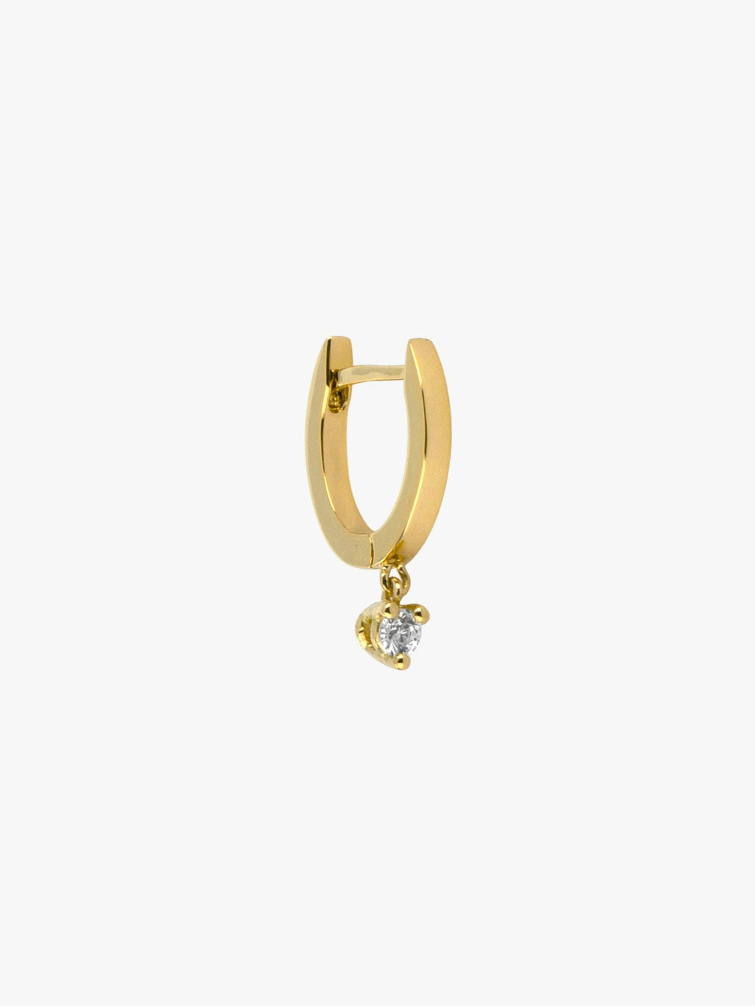 Diamond drop huggie earring photo 1