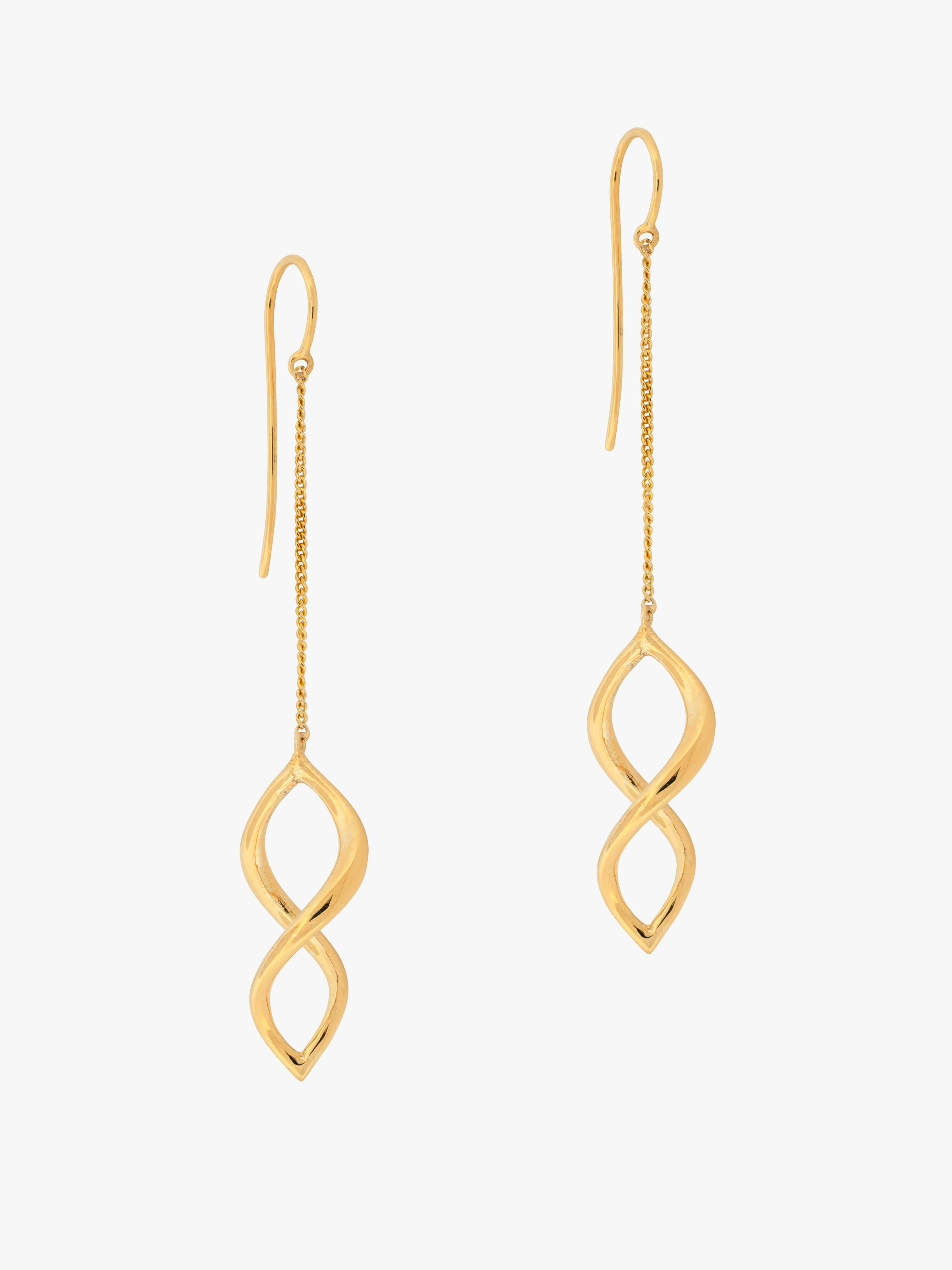 Twist small chain drop earrings photo 3