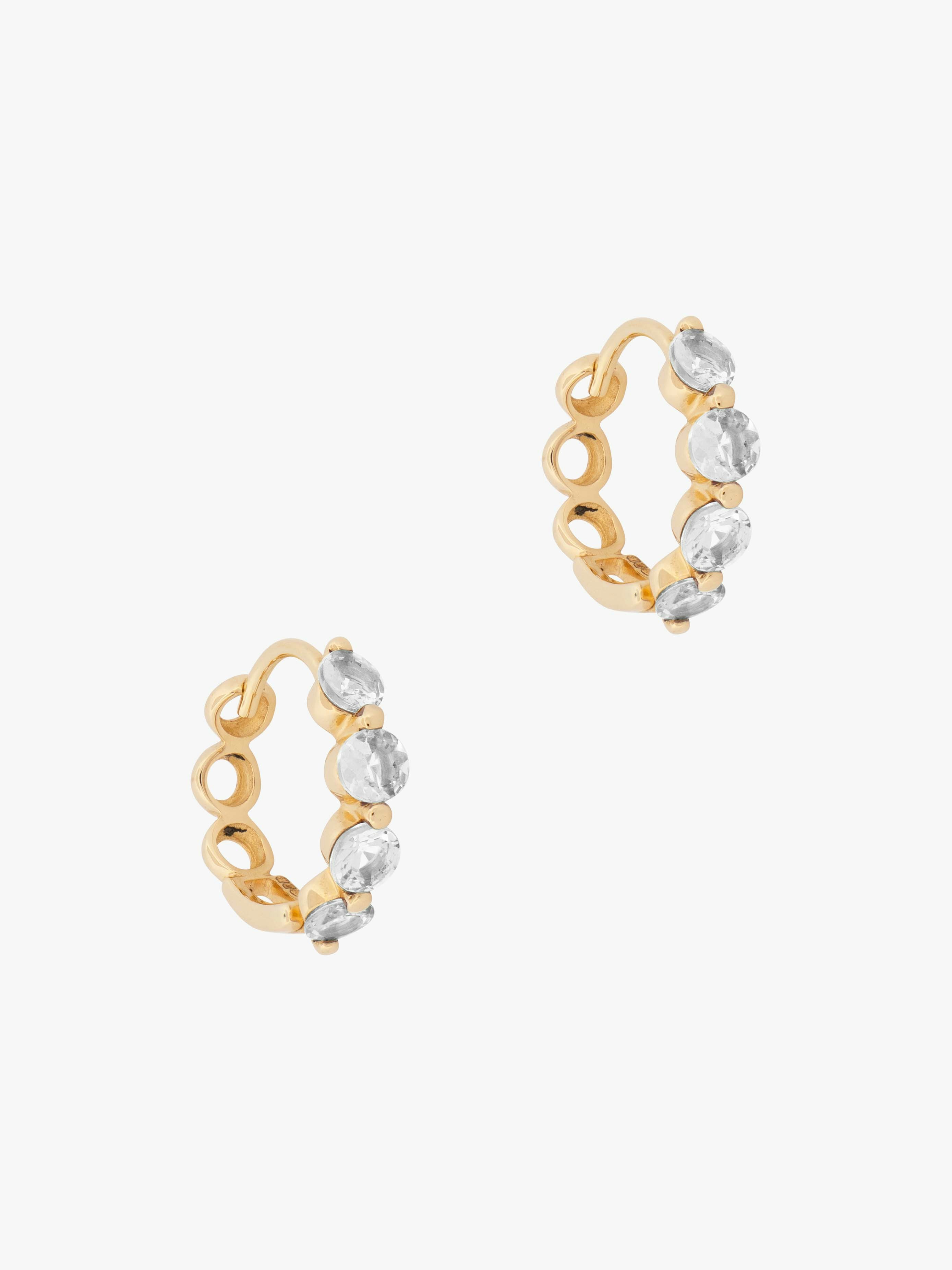 Shuga white sapphire huggie hoops photo 1