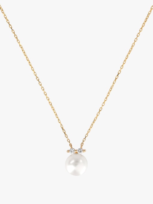 Shuga pearl and double diamond pendant photo
