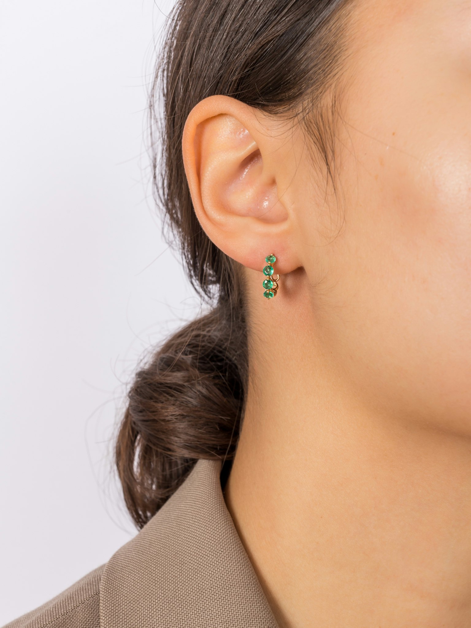 Shuga emerald huggie hoops photo 2