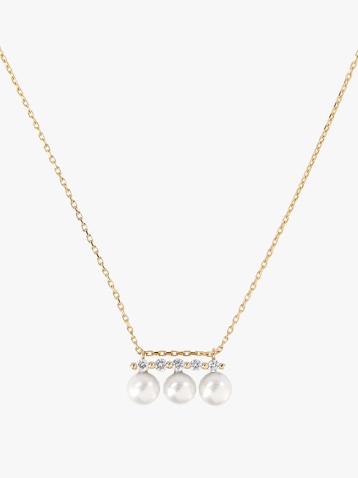 Shuga triple pearl and five diamond pendant photo