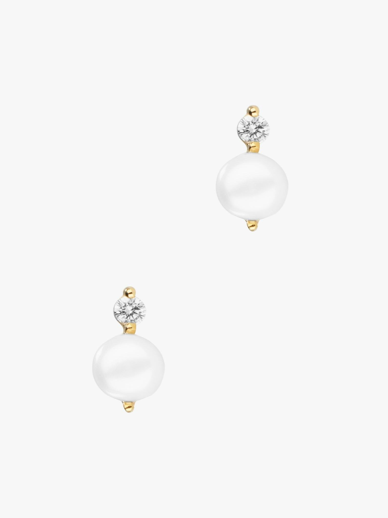 Shuga diamond double pearl studs photo 1