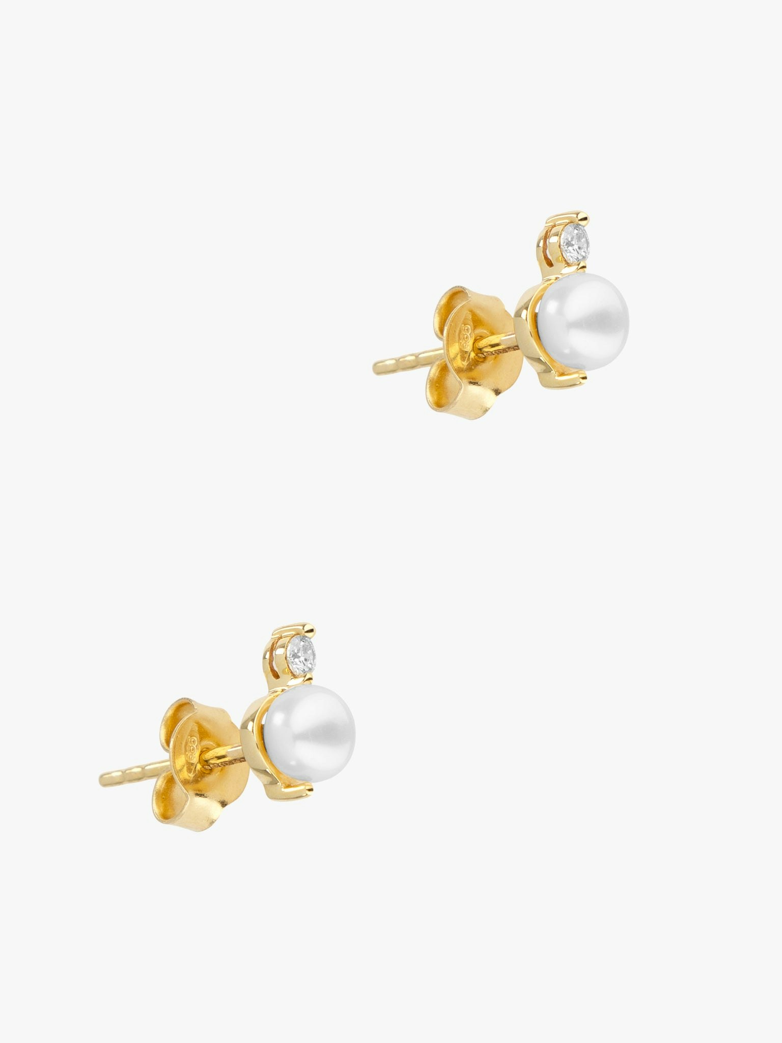 Shuga diamond double pearl studs photo 3