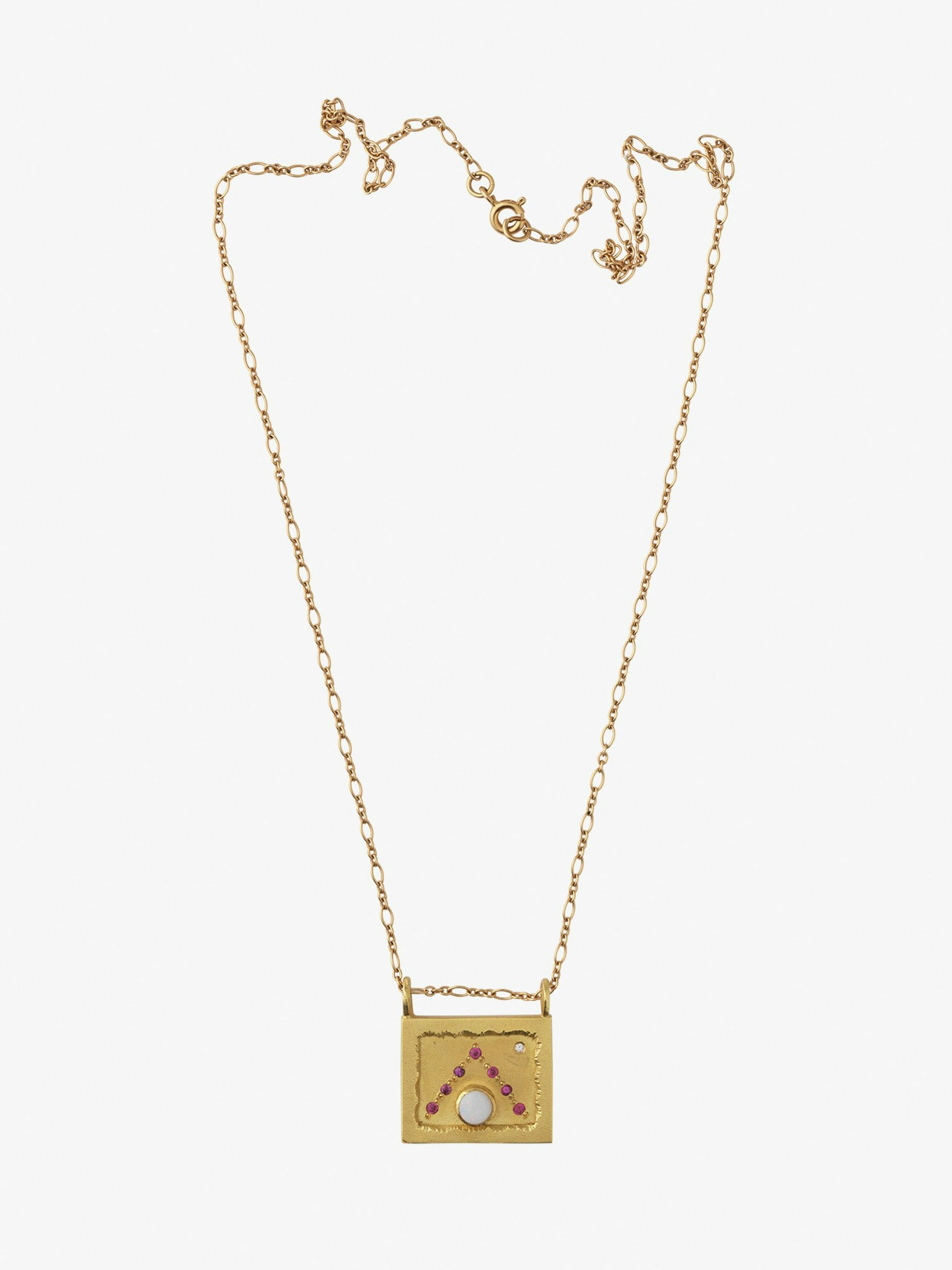 Dubai opal and pink sapphire necklace photo 1