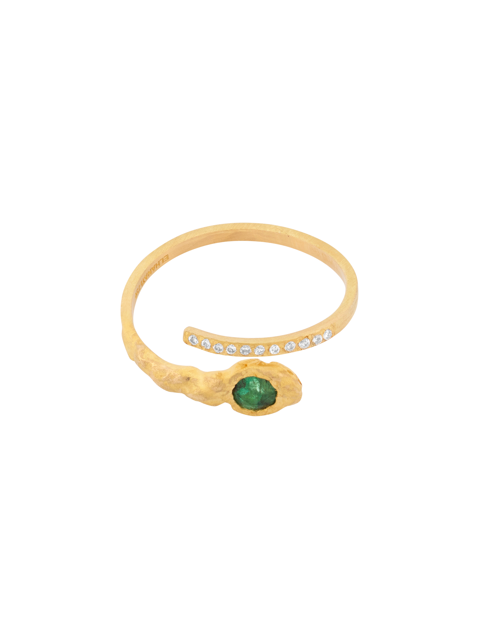 Edith emerald and diamond ring photo 3