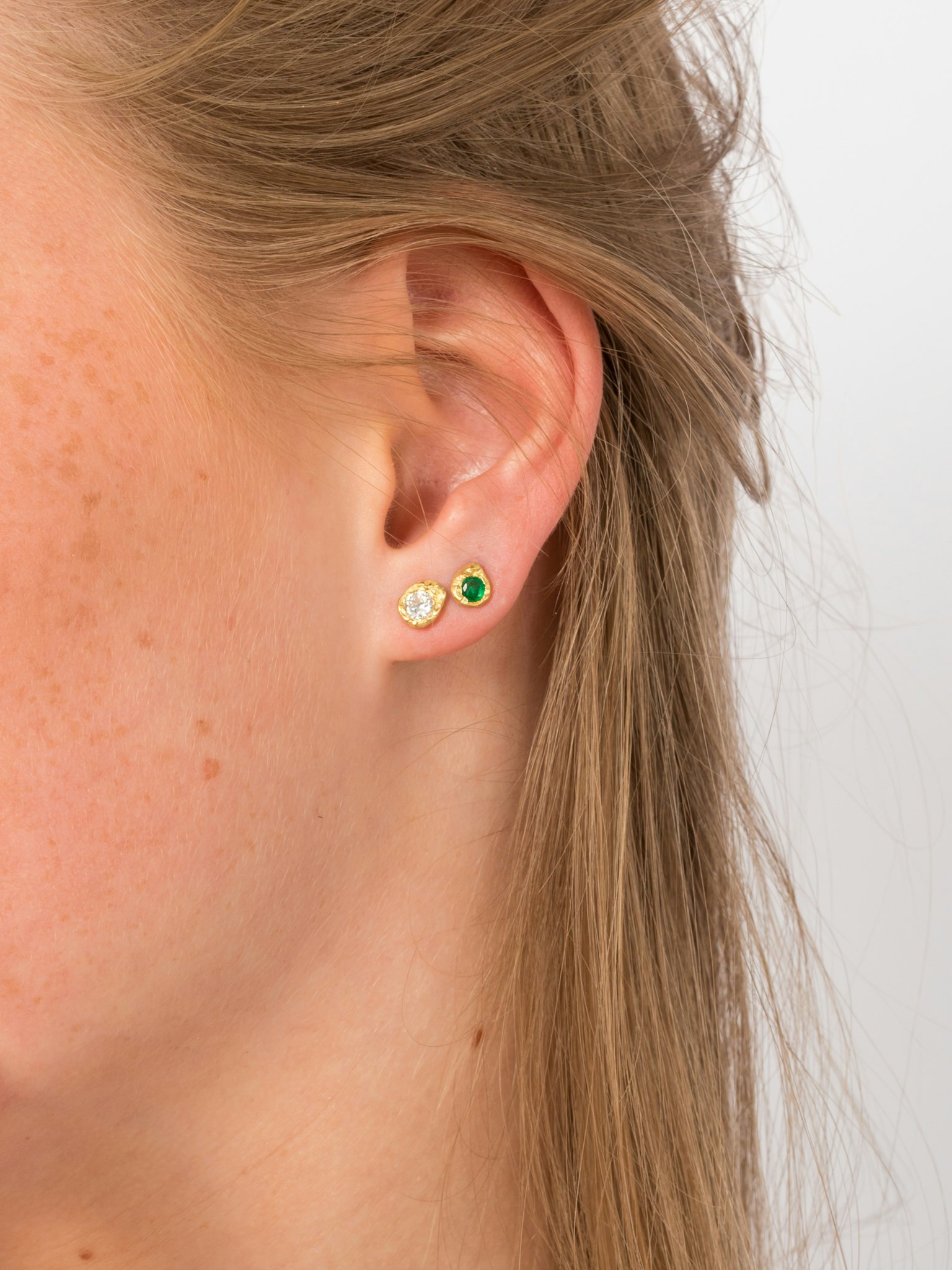 Evie 0.10ct emerald stud photo 2