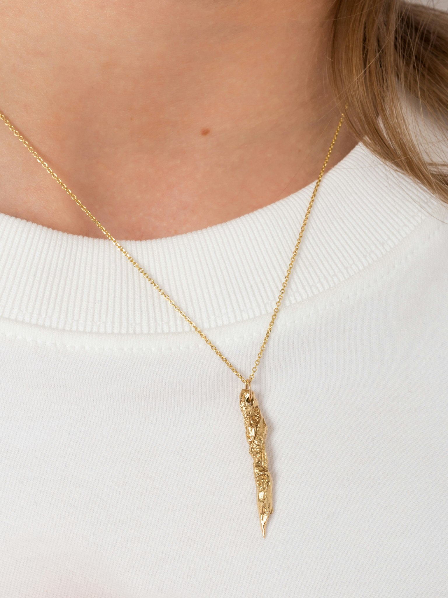 Shard gold pendant necklace V photo 2