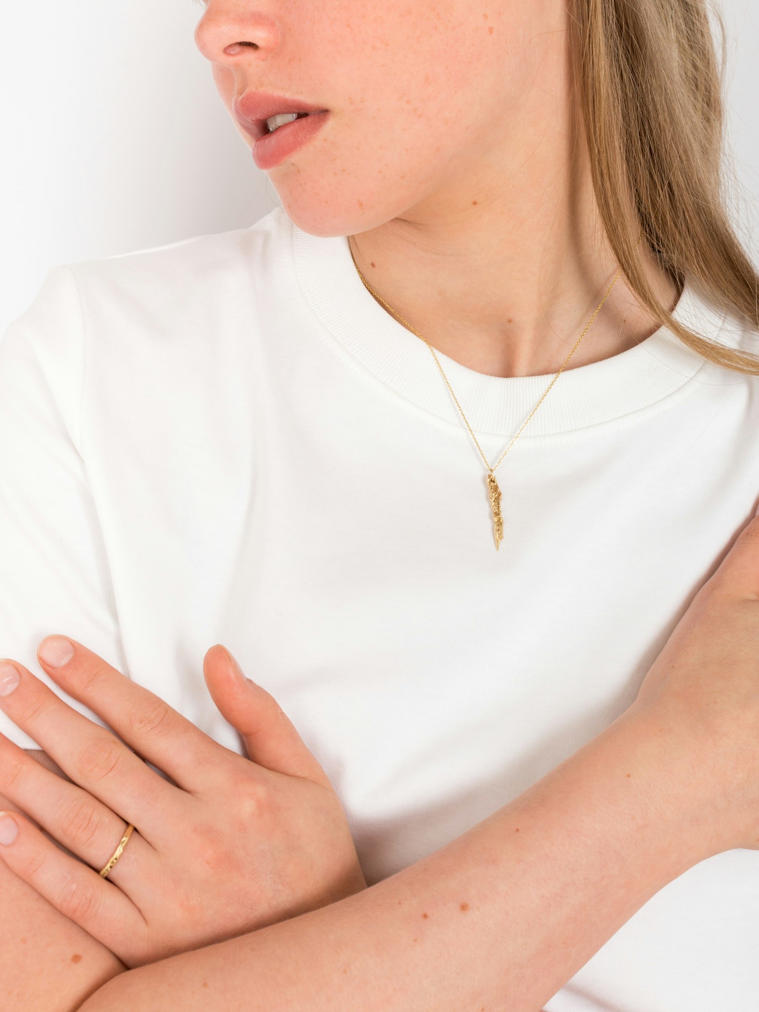 Shard gold pendant necklace V photo 5