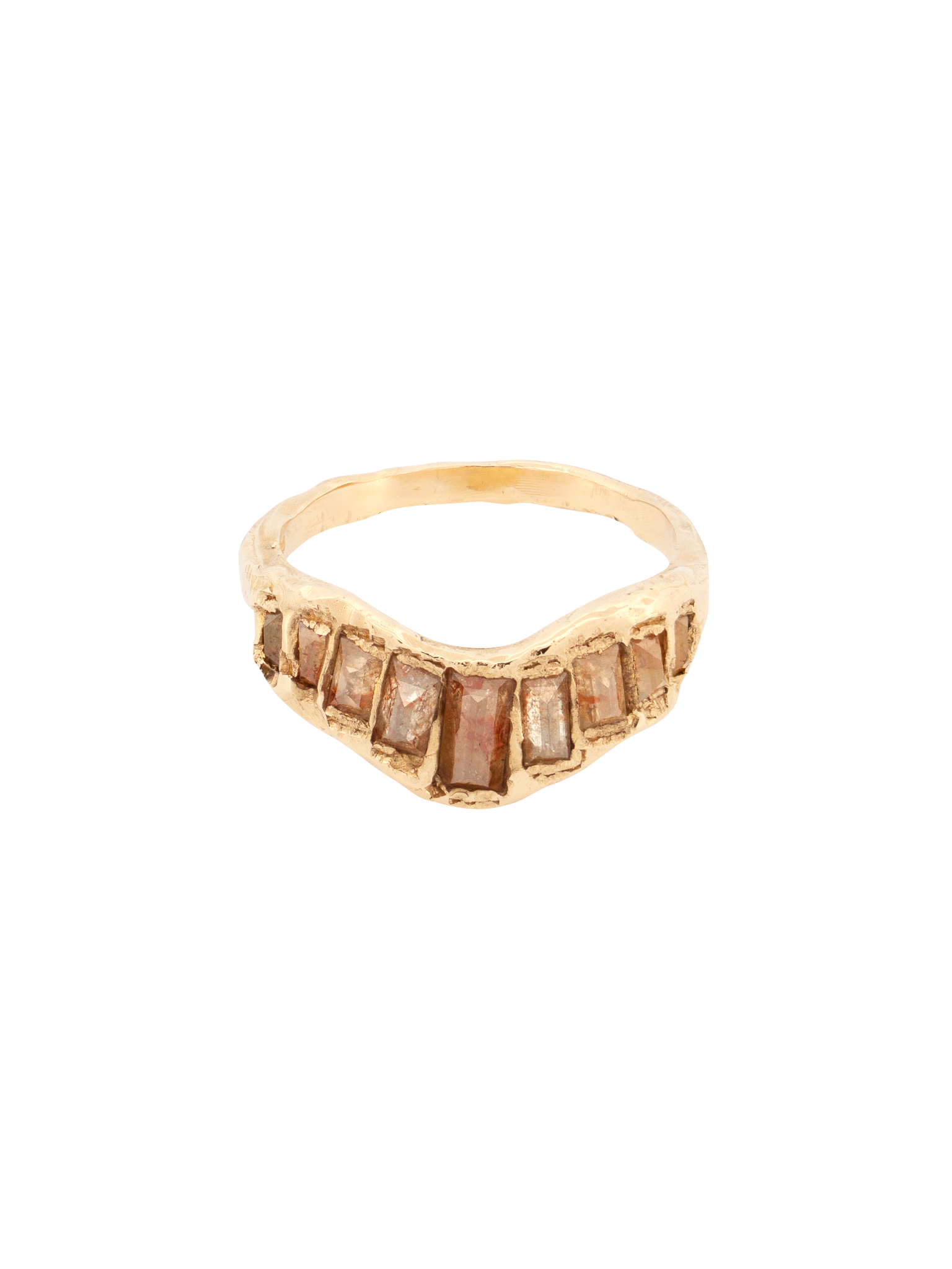 Baguette diamond V shape scatter ring LXI photo 1