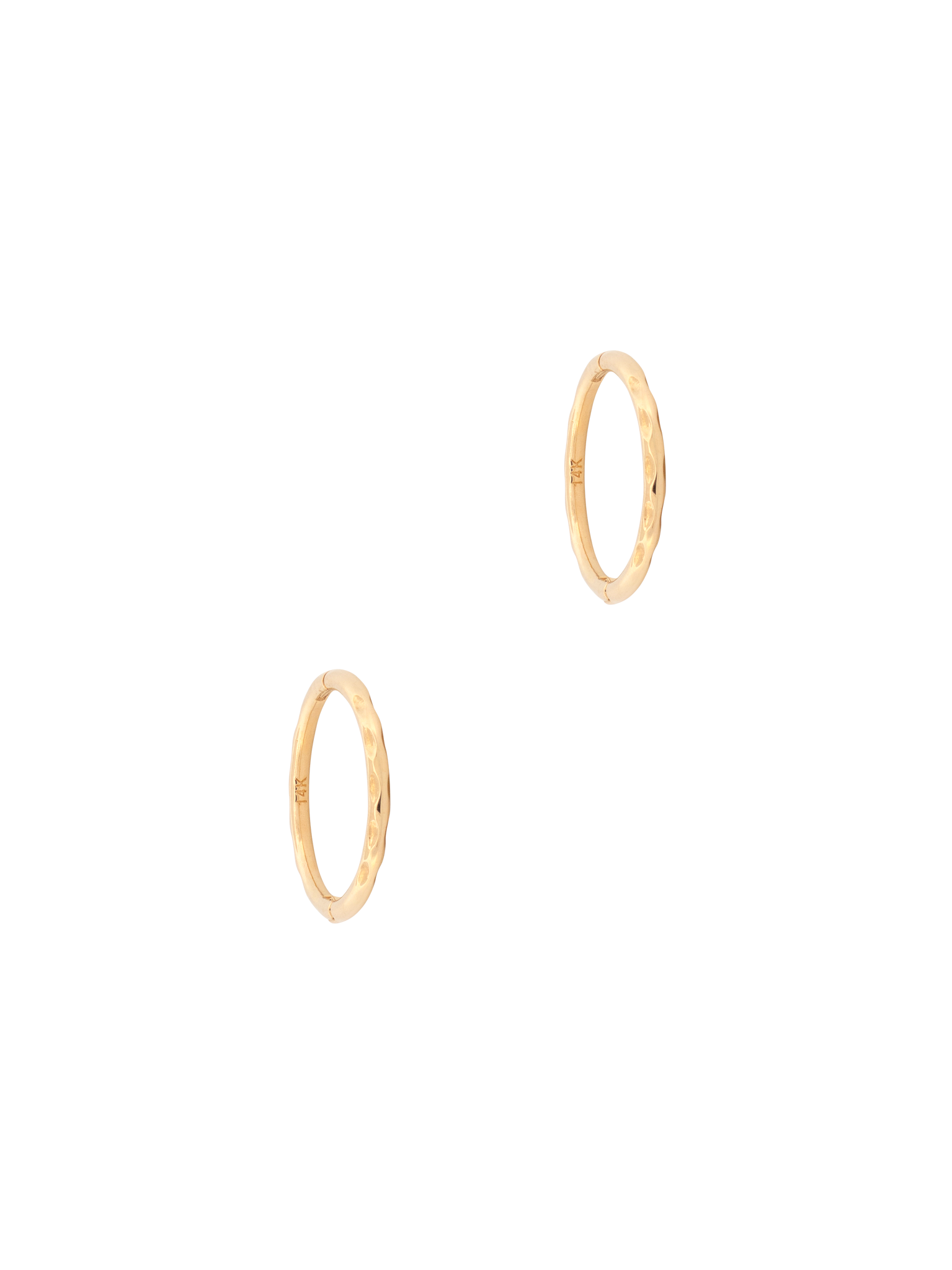 Textured 10mm clicker hoop earrings LI photo 1