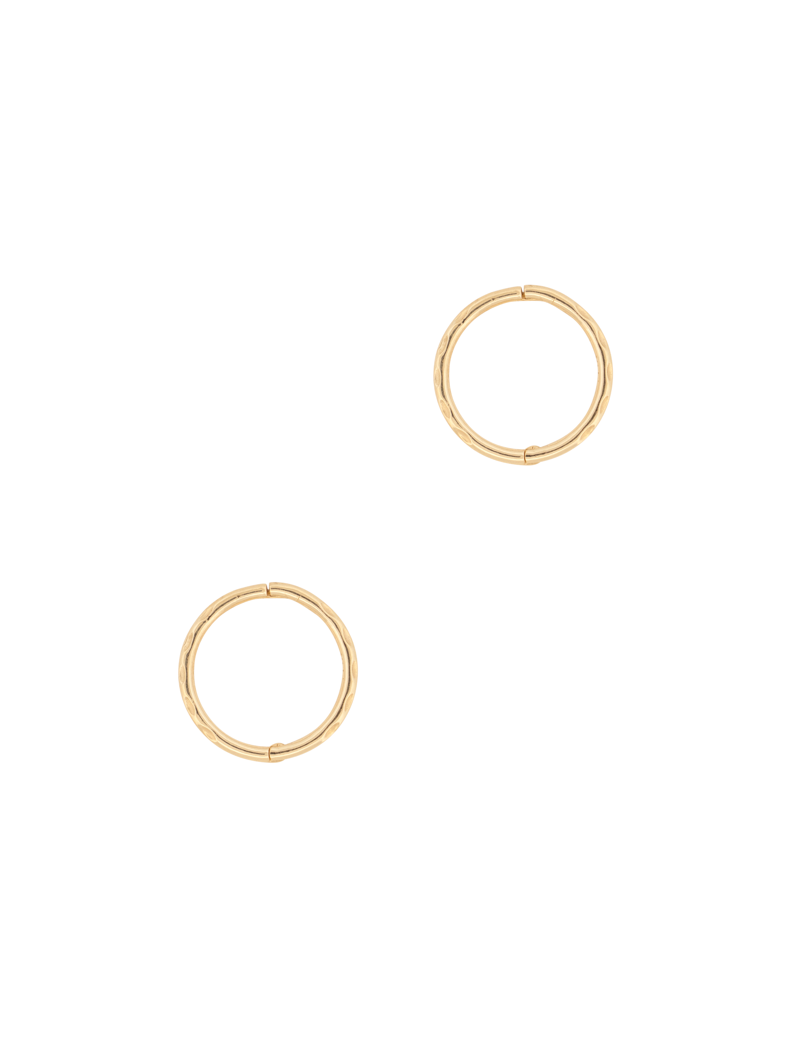 Textured 10mm clicker hoop earrings LI photo 3