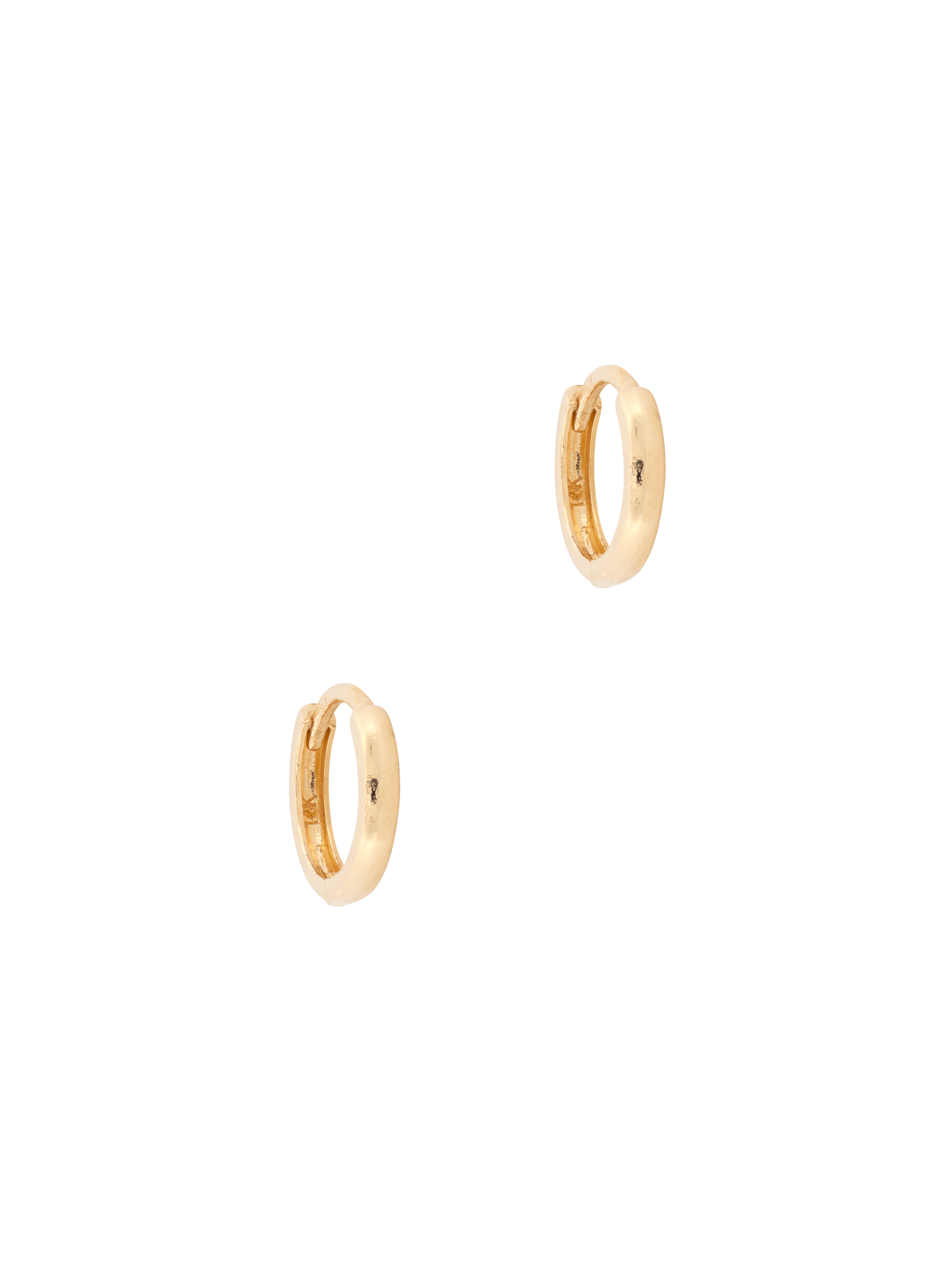Hammered 10mm clicker hoop earrings LI photo 1