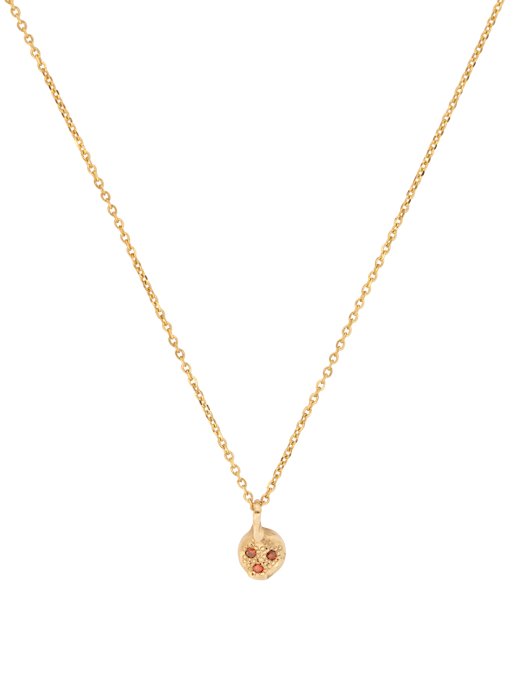 Gold mini diamond texture circle pendant necklace LII photo