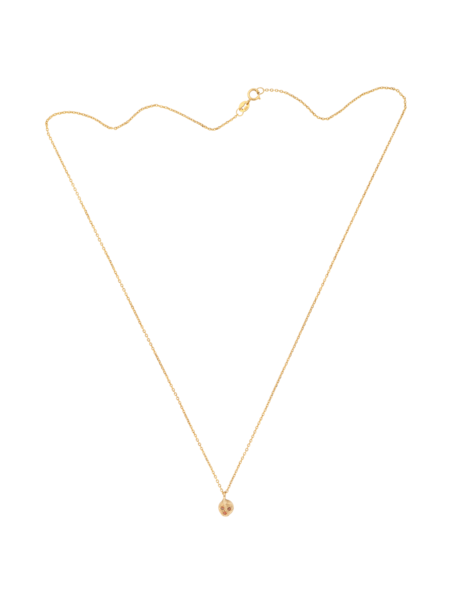 Gold mini diamond texture circle pendant necklace LII photo 3