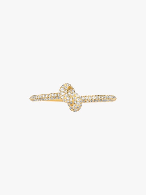 Absolutely slim knot pavé diamond ring photo