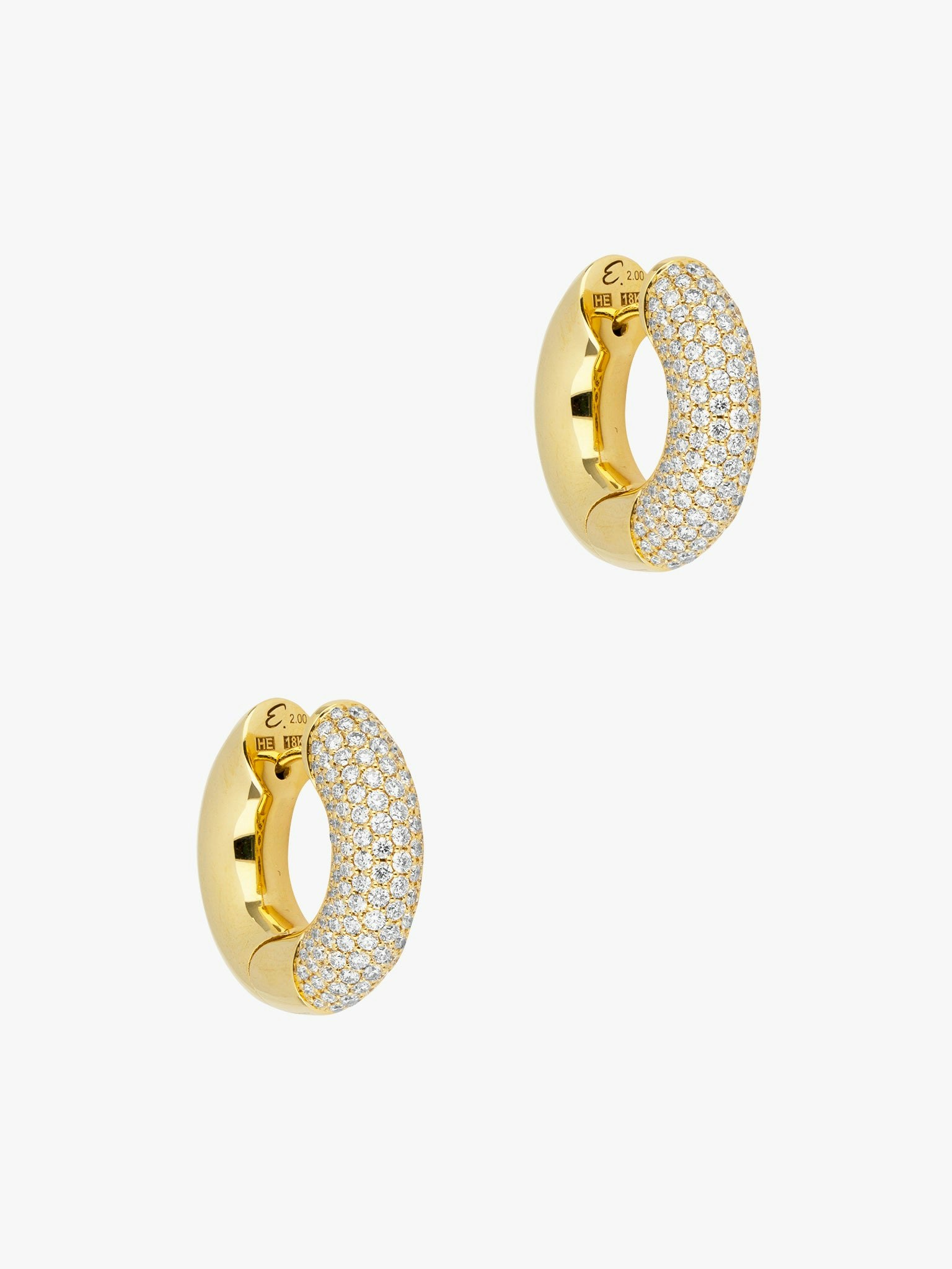 Absolutely fat creole pavé diamond hoop earrings photo 1