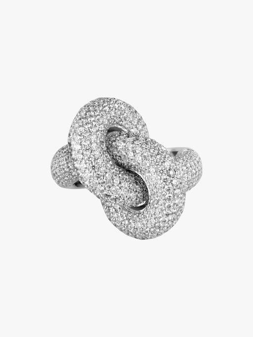 Absolutely fat knot pavé diamond ring photo