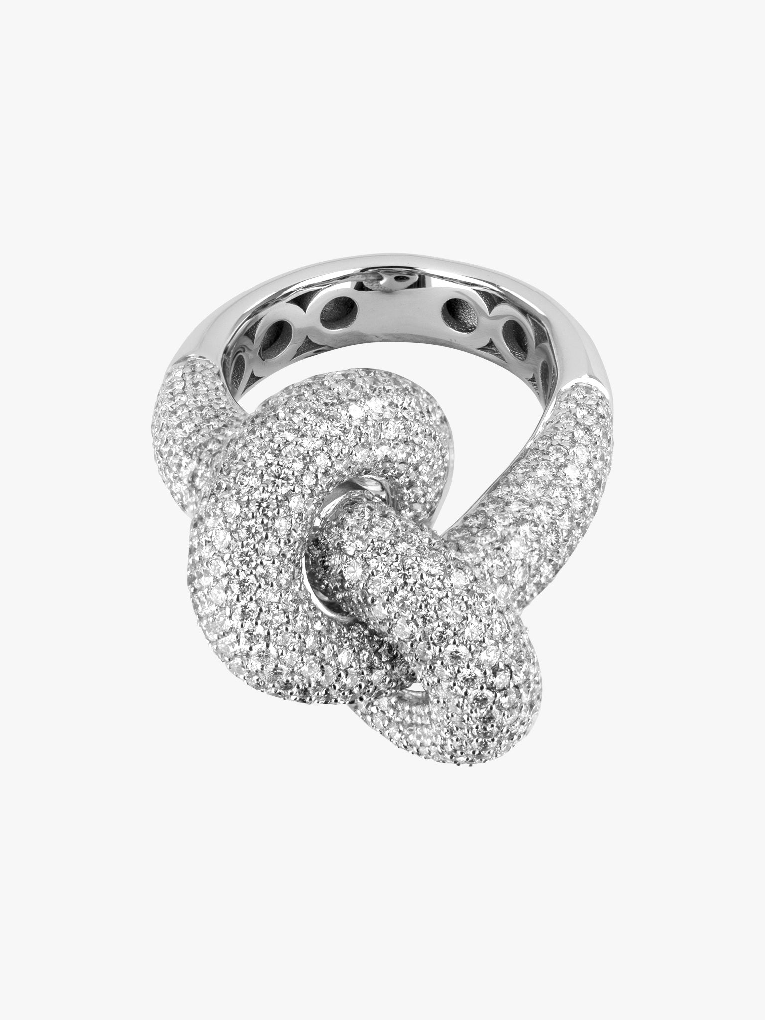 Absolutely fat knot pavé diamond ring photo 3