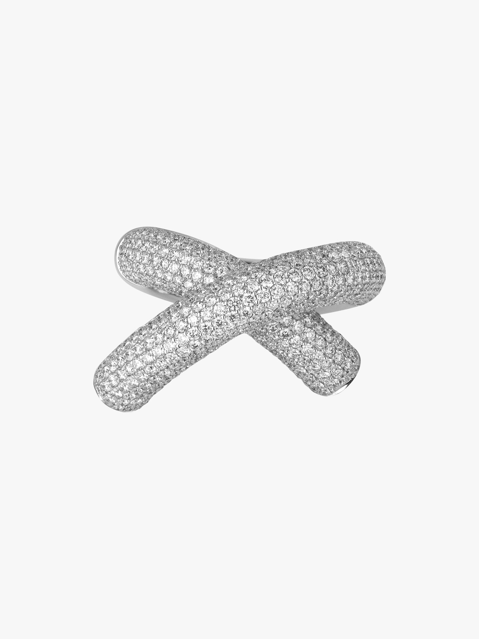 Cross loop full pavé diamond ring photo 1