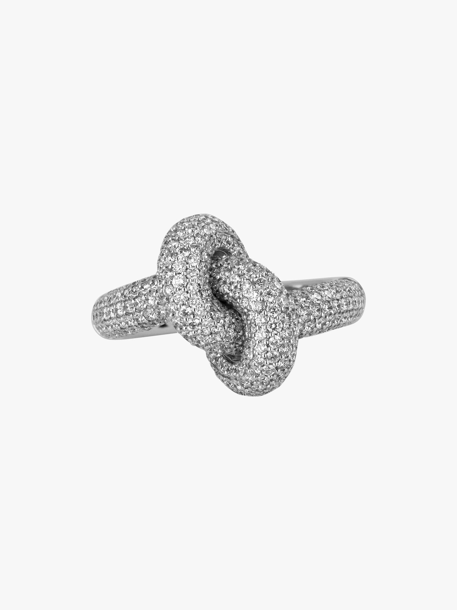 Absolutely loose knot pavé diamond ring photo 1