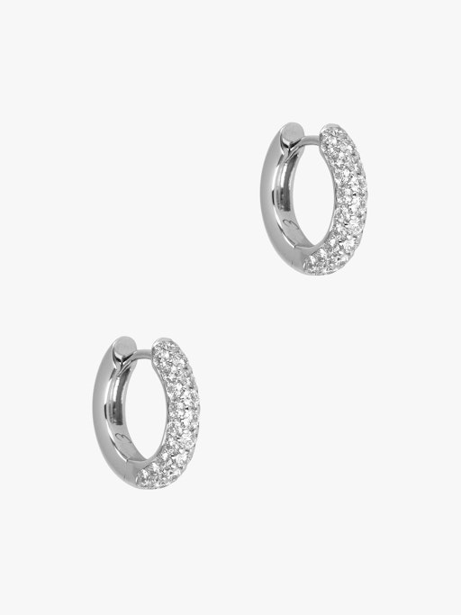 Creole pavé diamond hoop earrings photo