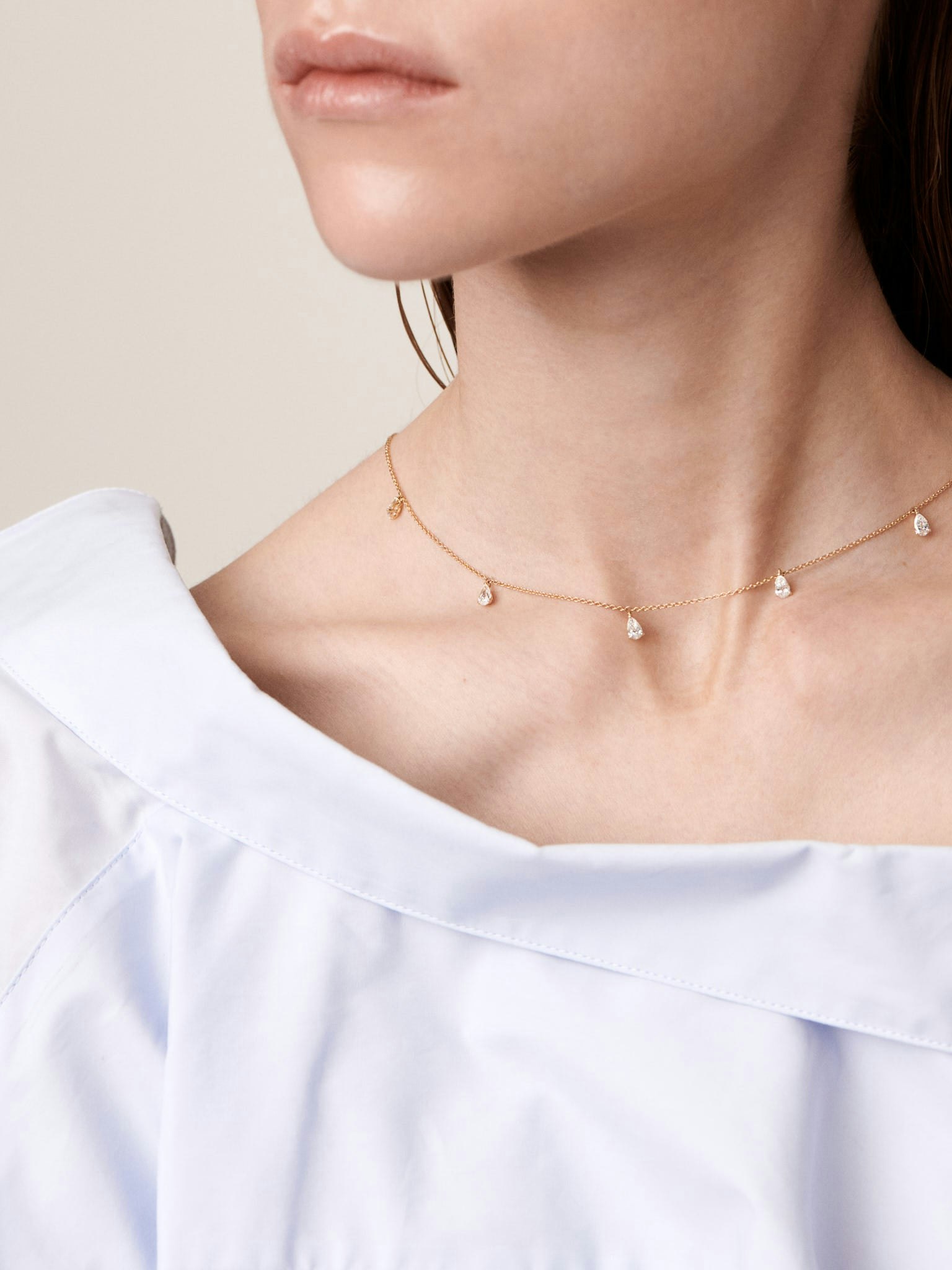 Mini diamond drops choker photo 2