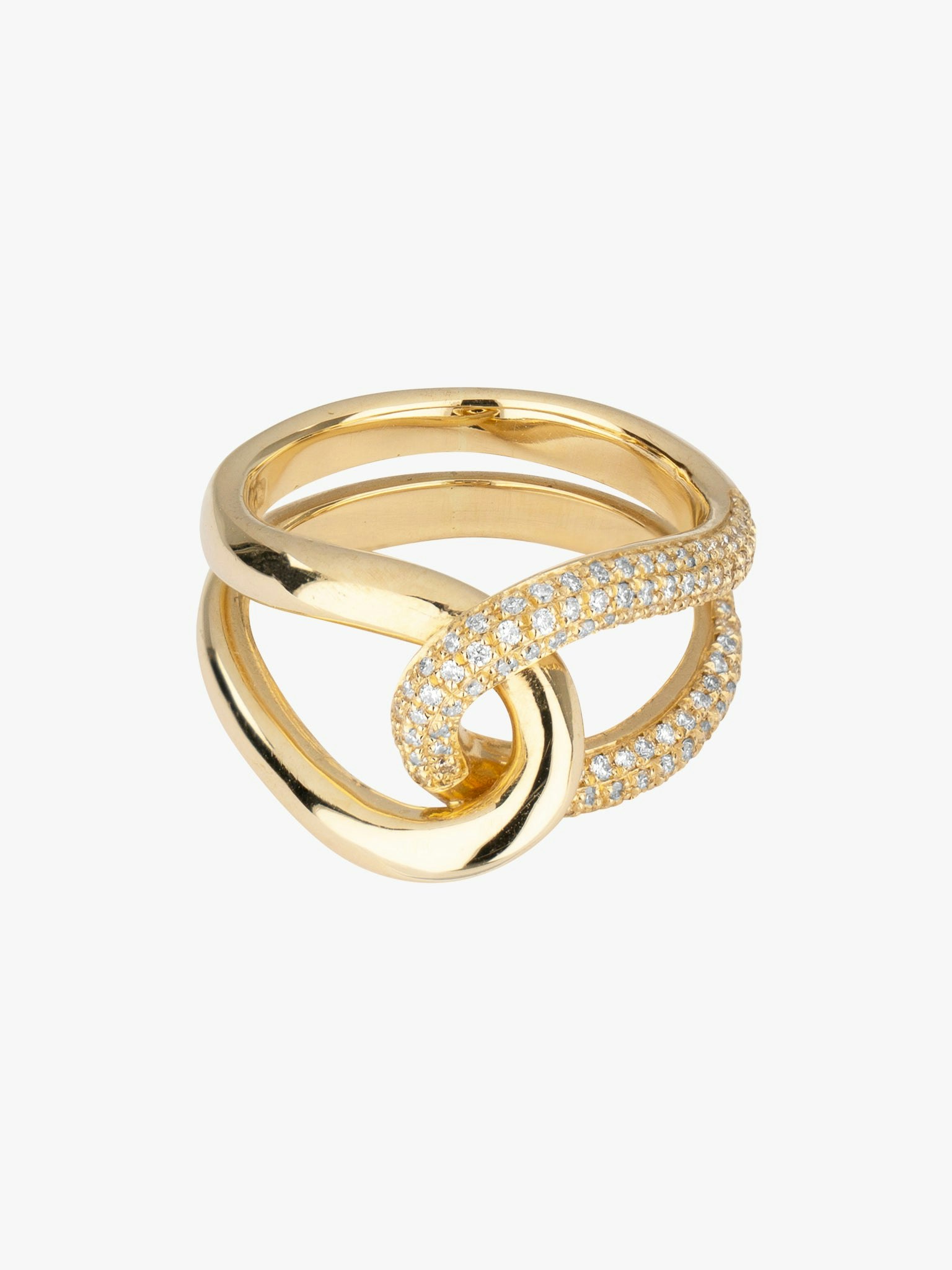 Pavé diamond link ring photo 3