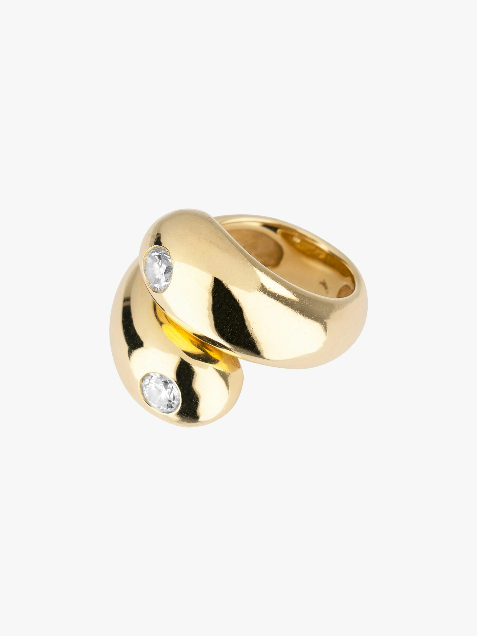 Double apse diamond bezel ring photo 3