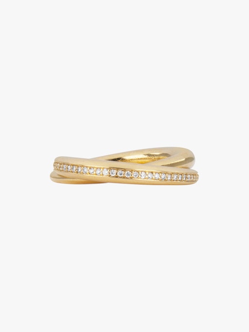 Duo form ring with pavé diamonds photo