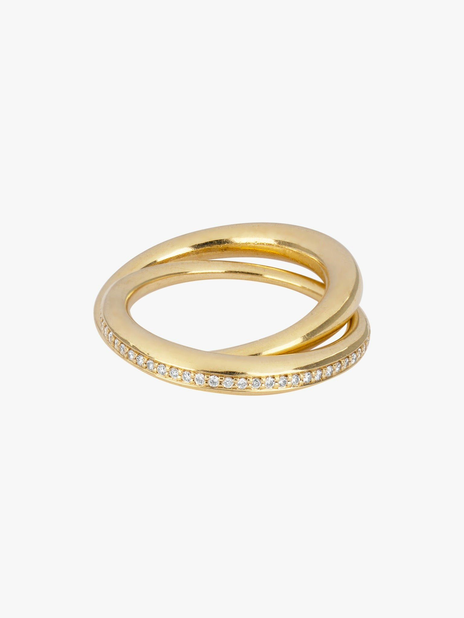 Duo form ring with pavé diamonds photo 3