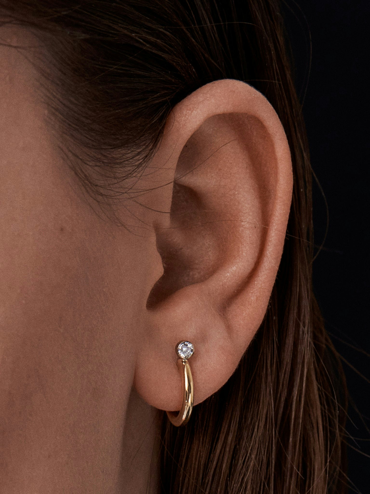 Diamond top hoops photo 2